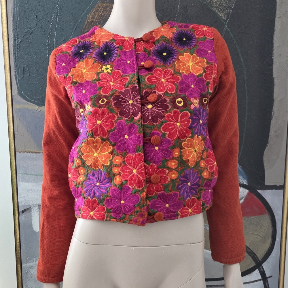 Embroidered Cropped Jacket